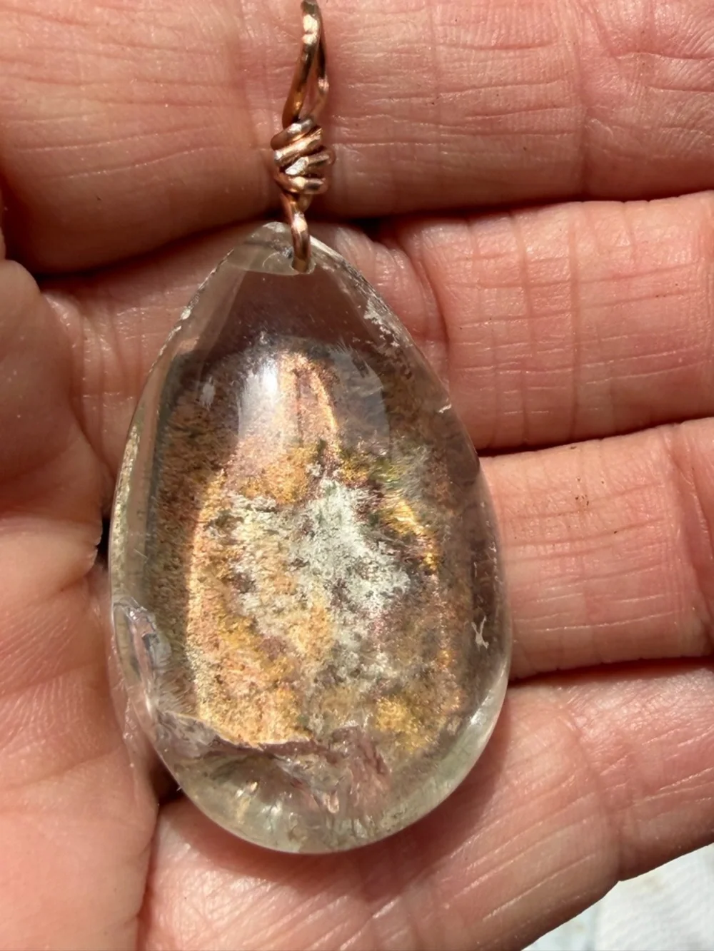 Handcrafted Garden Quartz Teardrop Pendants Bundle of 3 - Picture 5 of 7